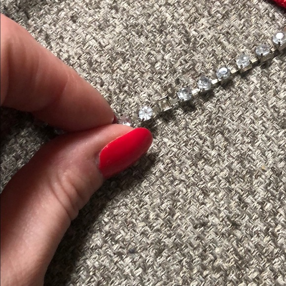 Red Nylon Rhinestone Embellished Adjustable Belt - Picture 6 of 7